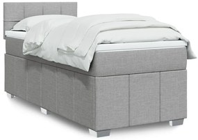 Cama com molas/colchão 80x200 cm tecido cinza-claro
