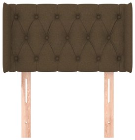 Cabeceira de cama c/ abas tecido 83x16x78/88 cm castanho