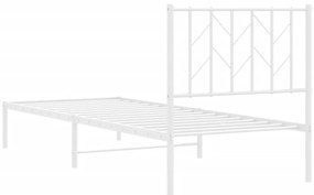 Estrutura de cama com cabeceira 80x200 cm metal branco