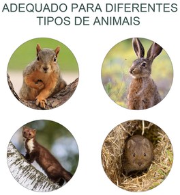 Armadilha para Animais Vivos Dobrável 66x24x30,5 cm Gaiola de Captura com Porta e Alça para Coelhos Roedores Prata