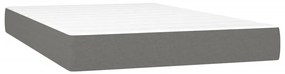 Cama box spring c/ colchão e LED 120x190 cm tecido cinza-escuro