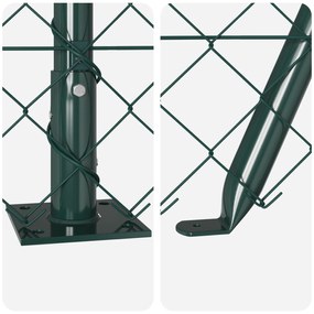 Cerca de Cadeia com 7 Postes com Flange 0,4x10 m Aço Galvanizado
