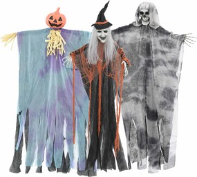vidaXL Fantasma de Halloween Pendente 3 pcs Multicolor 61 x 97 cm
