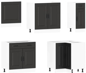 11 peças armário de cozinha conjunto Kalmar preto