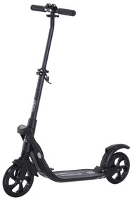 HOMCOM Trotinete Dobrável para Adultos e Crianças acima de 14 anos Guidão com Altura Ajustável Freio Rodas Grandes Carga 100kg 93,5x38x95-105cm Preto