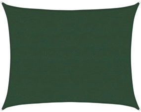 Para-sol estilo vela 160 g/m² 6x8 m PEAD verde-escuro