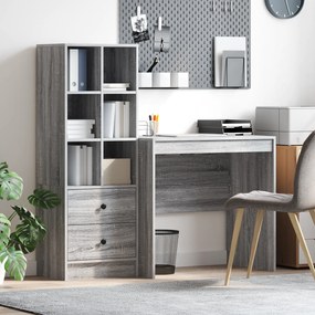 vidaXL Mesa com Armazenamento Cinza Sonoma Aglomerado de partículas