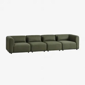 Sofá Modular De 4 Peças Fogler Tecido Pele De Borrego Amarelo Curri - Sklum