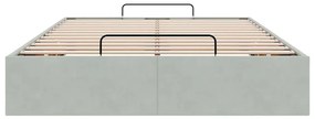 Otomano Bed Frame No Colchão Cinzento Claro 120x190 cm Veludo