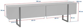 Móvel para TV Serenity - Cinza Preto - 180x50x29,5 cm