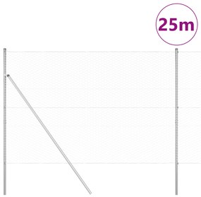 Cerca Hexagonal vidaXL 1.6x25 m Aço Galvanizado