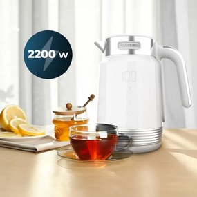 Jarro elétrico de água branca ThermoSense 600 Touch com capacidade de 1,7 litros, sem Bpa e 2200 W