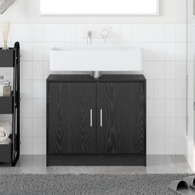 vidaXL Armário de Pia Carvalho Preto 63x29x55 cm Madeira Engenheirada