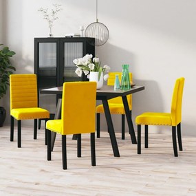 Cadeiras de jantar 4 pcs veludo amarelo