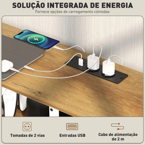 Móvel de TV Estilo Industrial Móvel de TV para Sala de Estar com Luzes