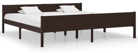 vidaXL Estrutura de cama 200x200 cm pinho maciço castanho-escuro