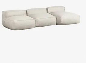 Sofá Modular Chaise Longue De 3 Peças Para Jardim Dojans Beige Semoline - Sklum