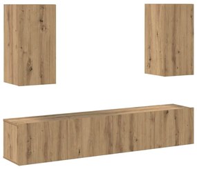 Conjunto de móvel de TV 4 pcs carvalho artisiano Médio