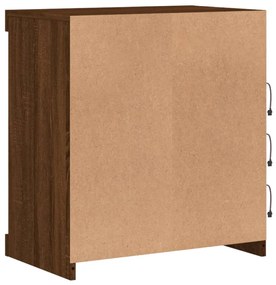 Aparador com luzes LED 60,5x37x67 cm carvalho castanho