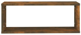 Prateleiras parede 6 pcs madeira processada 60x15x23 cm fumado