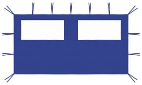 vidaXL Paredes laterais para gazebo com janelas 4x2 azul