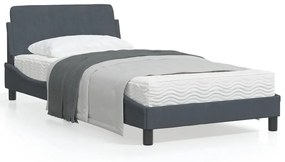 vidaXL Estrutura de cama sem colchão 100x200 cm veludo cinzento-escuro
