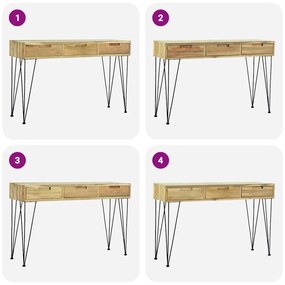 Mesa consola em teca maciça 120x35x76 cm