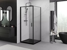 Mexen Exo cabine de duche de abrir 90 x 90 cm, transparente, preta - 817-090-090-70-00