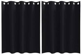 Cortinas com cortinas 2 pcs Preto 140 x 140 cm Poliéster