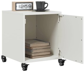 vidaXL Mesas de cabeceira 2 pcs 36x39x43,5 cm aço branco