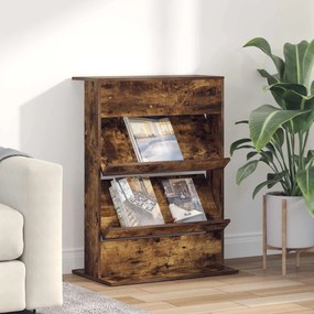 vidaXL Estante de Revistas Carvalho Defumado 70 x 41 x 96 cm