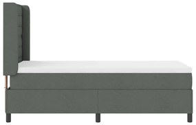 Cama Box com Colchão Cinza Escuro 90x200 cm em Tecido