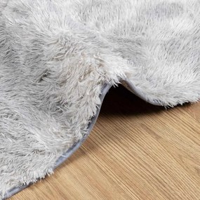 Tapete shaggy de pelo alto NAVARRA 160x160 cm cinzento-claro