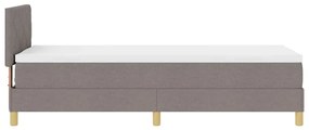 Cama Box com Colchão &amp; LED Taupe 80x200 cm Tecido