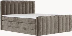 Cama divã em chenille artesanal com arrumação Novara, H4
