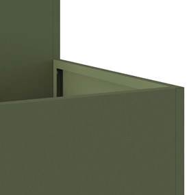 Plantadeira para Jardim vidaXL 100x100x48 cm Verde-azeitona Aço