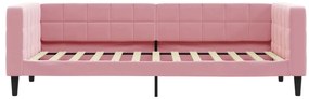 Sofá-cama com colchão 80x200 cm veludo rosa