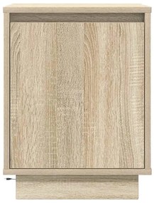 Mesas cabeceira c/ luzes LED 2 pcs 38x34x50cm carvalho sonoma