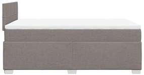 Cama boxspring c/ colchão 120x190cm tecido castanho-acinzentado