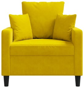 Poltrona 60 cm veludo amarelo
