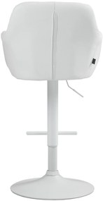 Banco de bar Natoma em couro sintético com estrutura branca 97-118 x 57 x 59 cm Branco
