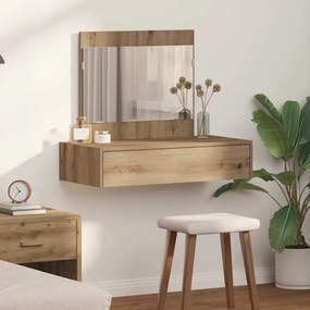 vidaXL Mesa de Maquilhagem Suspensa Carvalho Artesanal 83x40x70 cm