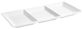Bandeja Porcelana Ming 3 Divisões Branco 32X15X2cm