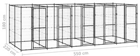 Canil de exterior 12,1 m² aço