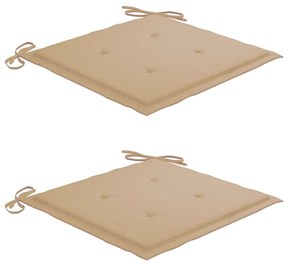 Cadeiras de jardim com almofadões 2 pcs acácia maciça e aço