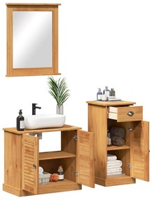 Conjunto de Móveis para Banheiro 3 pcs Castanho 37 x 34 x 80 cm