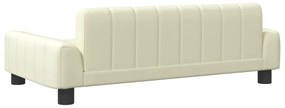 Sofá infantil 90x53x30 cm couro artificial cor creme