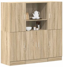 Conj. móveis de cozinha 3 pcs deriv. de madeira carvalho sonoma