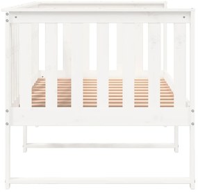 Sofá-cama sem colchão 90x200 cm madeira de pinho maciça branco