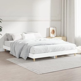Estrutura de cama 140x190 cm derivados de madeira branco